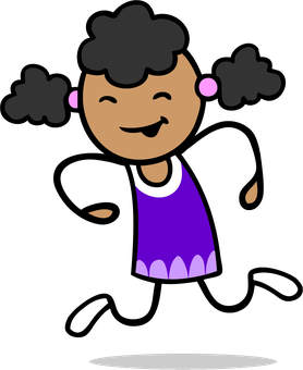 Illustration of a smiling girl running